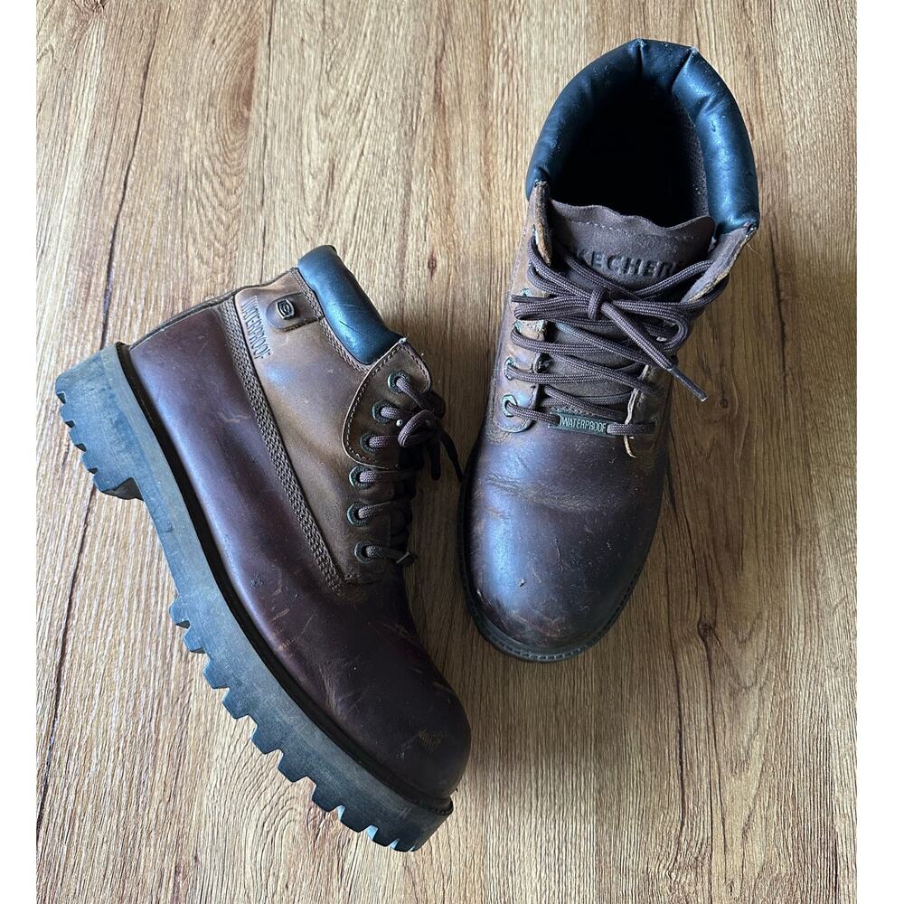 Skechers Vtg Brown Chunky Waterproof Boots Size 9.5